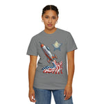 American Rocket T-Shirt — Patriotic USA Spaceship Graphic Tee