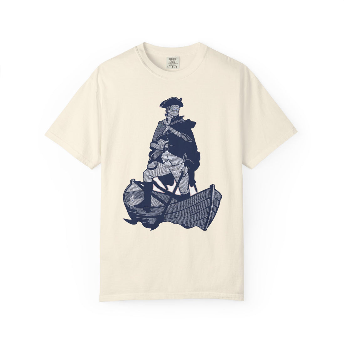 T-Shirt — Revolutionary Patriot in Boat Illustration
