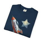 American Rocket T-Shirt — Patriotic USA Spaceship Graphic Tee