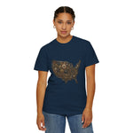 Steampunk USA Map T-Shirt — Vintage Gear & Cog Americana Tee