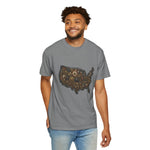Steampunk USA Map T-Shirt — Vintage Gear & Cog Americana Tee
