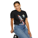 American Rocket T-Shirt — Patriotic USA Spaceship Graphic Tee
