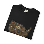 Steampunk USA Map T-Shirt — Vintage Gear & Cog Americana Tee