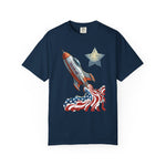 American Rocket T-Shirt — Patriotic USA Spaceship Graphic Tee
