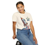 American Rocket T-Shirt — Patriotic USA Spaceship Graphic Tee