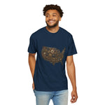 Steampunk USA Map T-Shirt — Vintage Gear & Cog Americana Tee