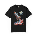 American Rocket T-Shirt — Patriotic USA Spaceship Graphic Tee