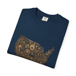 Steampunk USA Map T-Shirt — Vintage Gear & Cog Americana Tee