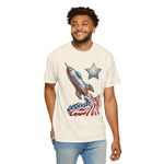 American Rocket T-Shirt — Patriotic USA Spaceship Graphic Tee