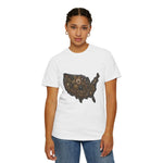 Steampunk USA Map T-Shirt — Vintage Gear & Cog Americana Tee