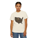 Steampunk USA Map T-Shirt — Vintage Gear & Cog Americana Tee
