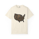 Steampunk USA Map T-Shirt — Vintage Gear & Cog Americana Tee