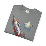 American Rocket T-Shirt — Patriotic USA Spaceship Graphic Tee