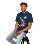 American Rocket T-Shirt — Patriotic USA Spaceship Graphic Tee