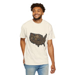 Steampunk USA Map T-Shirt — Vintage Gear & Cog Americana Tee