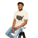 Steampunk USA Map T-Shirt — Vintage Gear & Cog Americana Tee